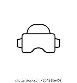 AR-Headset-Symbol Umriss in schwarz-weißer Farbe