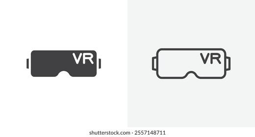 AR headset icon. outlined vector style.