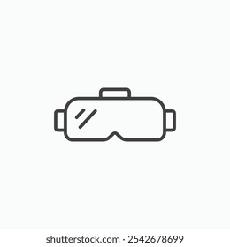 AR headset icon set in black color