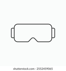 AR headset icon set in blackthin line style.