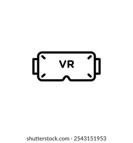 AR headset icon set. outlined and solid filled versions.