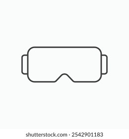 AR headset icon set vector in black and white colors