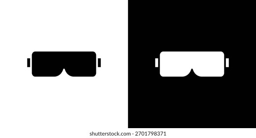 Icono de auriculares AR, estilo plano simple. para diseños ui o ux