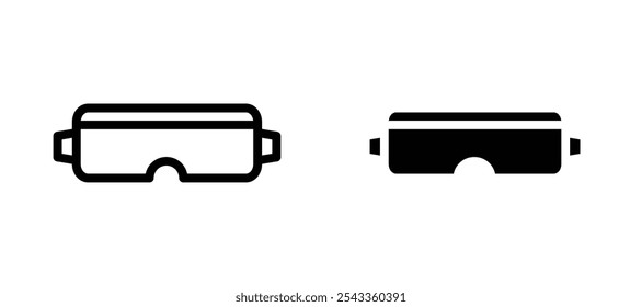 AR headset icon symbol collection on white background.