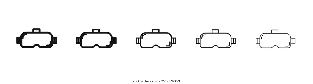AR headset icon vector outline set illustration sign