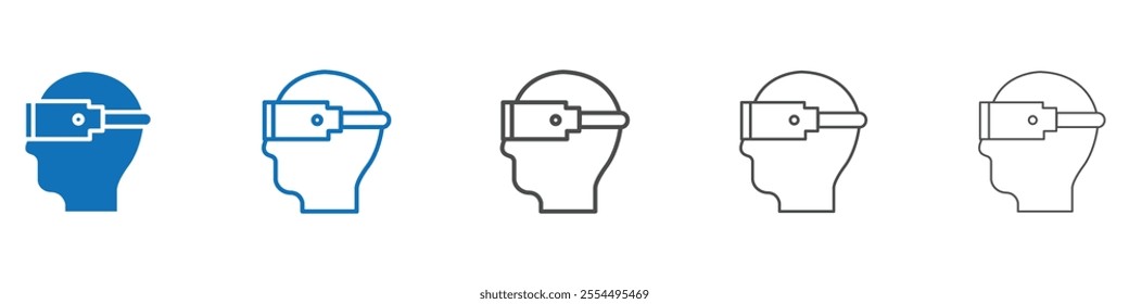 AR headset icon vector set collection for web