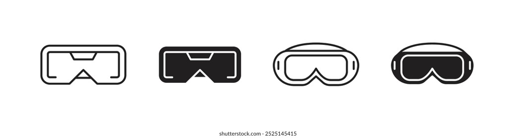 AR headset vector filled and outlined icons collection