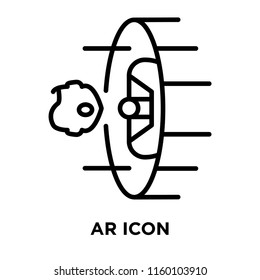 Ar icon vector isolated on white background, Ar transparent sign , line symbol or linear element design in outline style