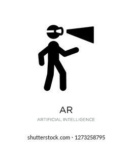 ar icon vector on white background, ar trendy filled icons from Artificial intelligence collection, ar simple element illustration