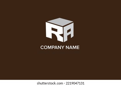 AR Initial 3D logo, Design element ,  Cube logo. A and R - monogram logotype, AR 3D letter logo vector design template.RA Initial 3D logo
