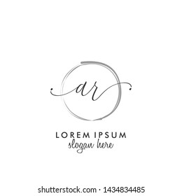 AR Initial beauty monogram logo vector