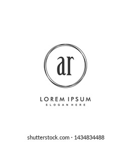 AR Initial beauty monogram logo vector