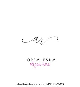 AR Initial beauty monogram logo vector