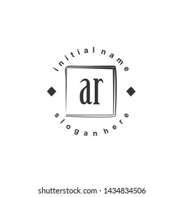 AR Initial beauty monogram logo vector