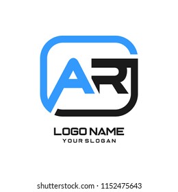 AR initial box letter logo template vector