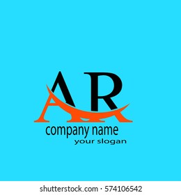 AR initial company orange black swoosh logo