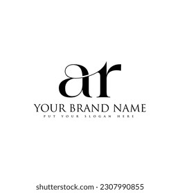 AR initial creative modern minimalist elegant logo design for luxury band company