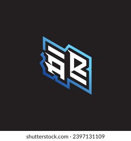 AR initial gaming team, youtube, twitch and clipart stock illustration logo