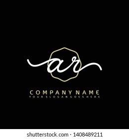 AR Initial handwriting logo concept