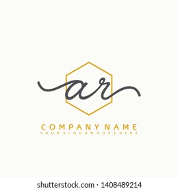 AR Initial handwriting logo concept