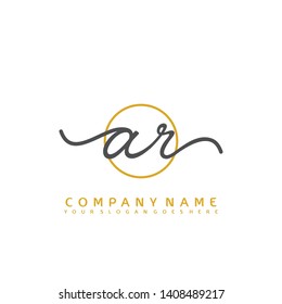 AR Initial handwriting logo concept