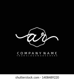 AR Initial handwriting logo concept