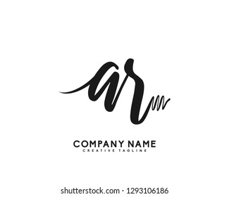 AR Initial Handwriting Logo Template Vector