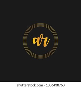 AR  Initial Handwriting logo template vector