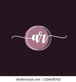 AR  Initial Handwriting logo template vector