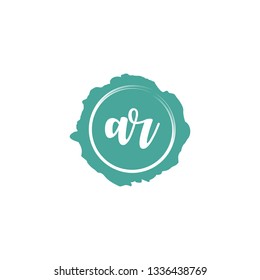 AR  Initial Handwriting logo template vector
