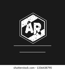 AR  Initial Handwriting logo template vector