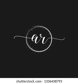 AR  Initial Handwriting logo template vector