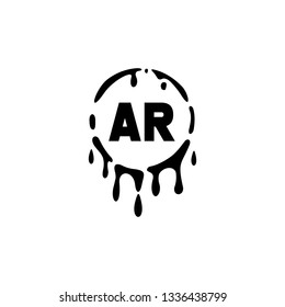 AR  Initial Handwriting logo template vector