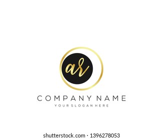 AR Initial handwriting logo template vector.