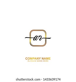 AR Initial handwriting logo template vector