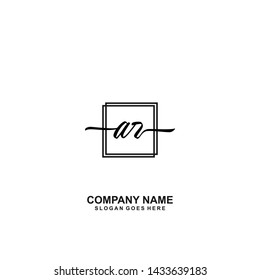 AR Initial handwriting logo template vector