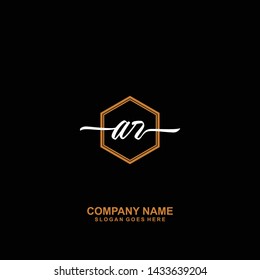 AR Initial handwriting logo template vector