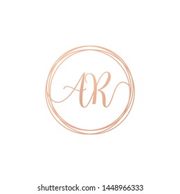 AR Initial Handwriting logo template, Creative fashion logo design, couple concept -vector