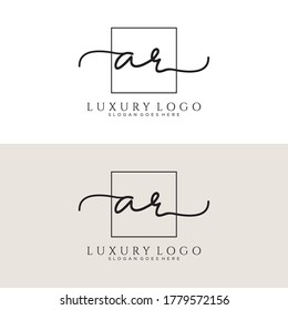 AR Vector de la plantilla de logotipo de escritura a mano inicial