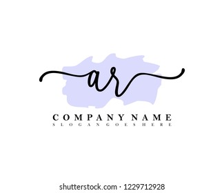AR Initial handwriting logo vector