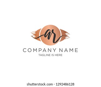 AR initial handwriting logo vector