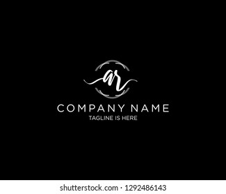 AR initial handwriting logo vector