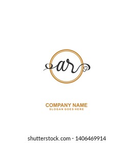 AR Initial handwriting logo vector