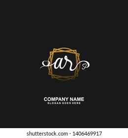 AR Initial handwriting logo vector