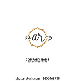 AR Initial handwriting logo vector