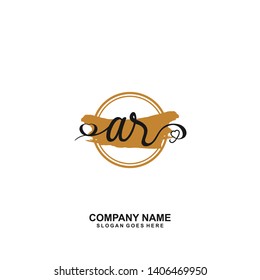 AR Initial handwriting logo vector