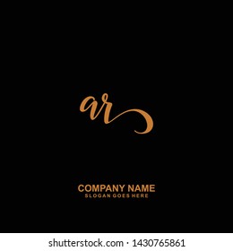 AR Initial handwriting logo vector