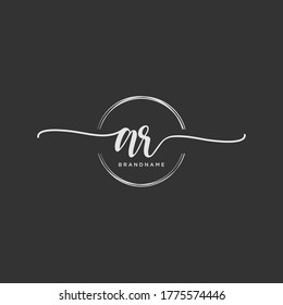 AR Initial handwriting logo vector