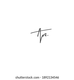 AR logotipo manuscrito inicial para la identidad