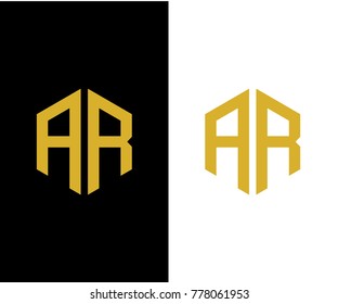 AR initial hexagon icon. letter. logo design vector eps 10
